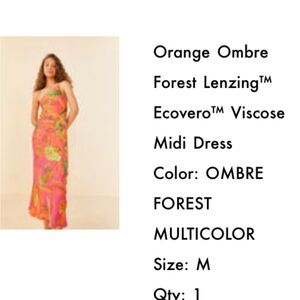 FARM Rio Orange Ombre Asymmetrical Dress